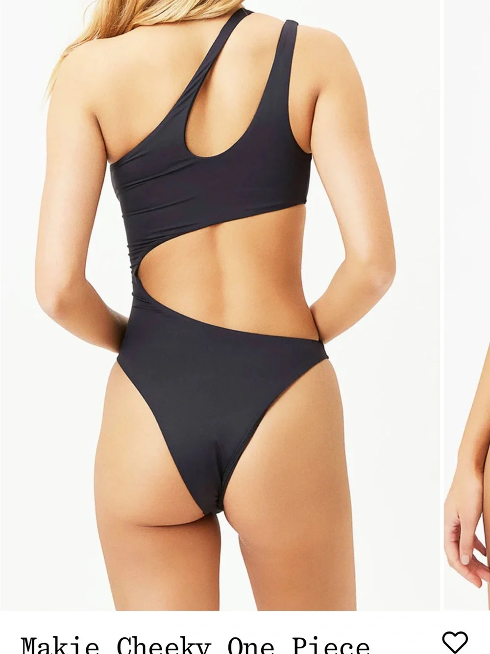 Frankie's Bikinis Black One-Shoulder Cutout One-Piece
